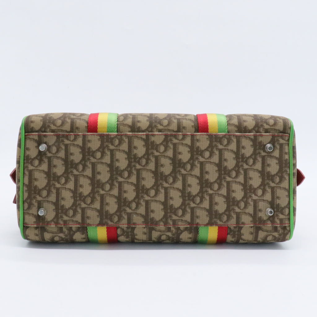 Vintage Rasta Boston Bag Diorissimo Canvas Medium