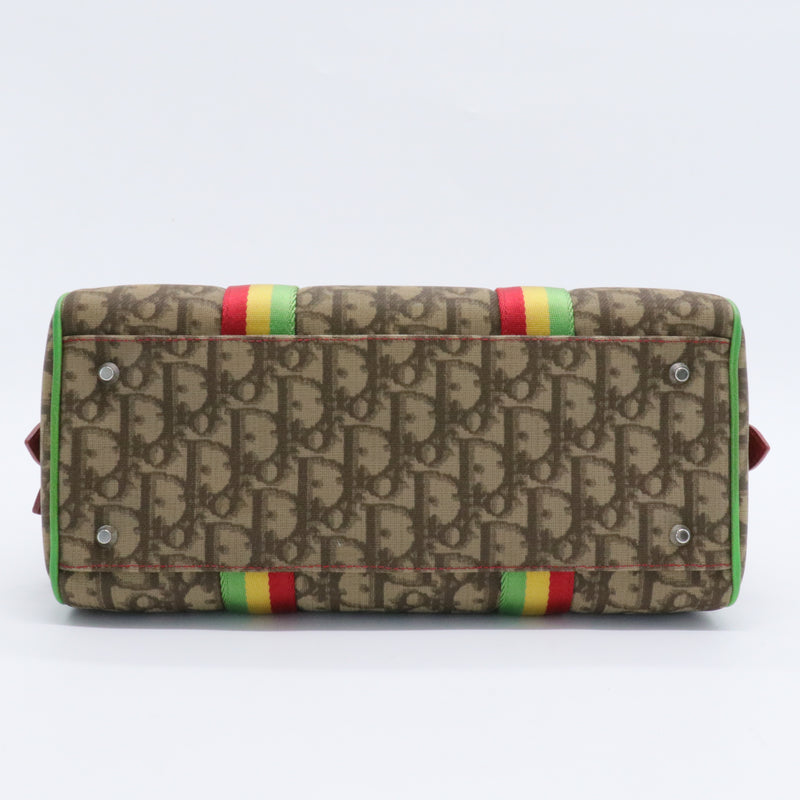 Vintage Rasta Boston Bag Diorissimo Canvas Medium