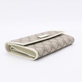 GG Plus Monogram Joy Continental Flap Wallet Beige Ebony Gesso