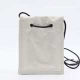 Explorer Lambskin Small Pouch with Strap White