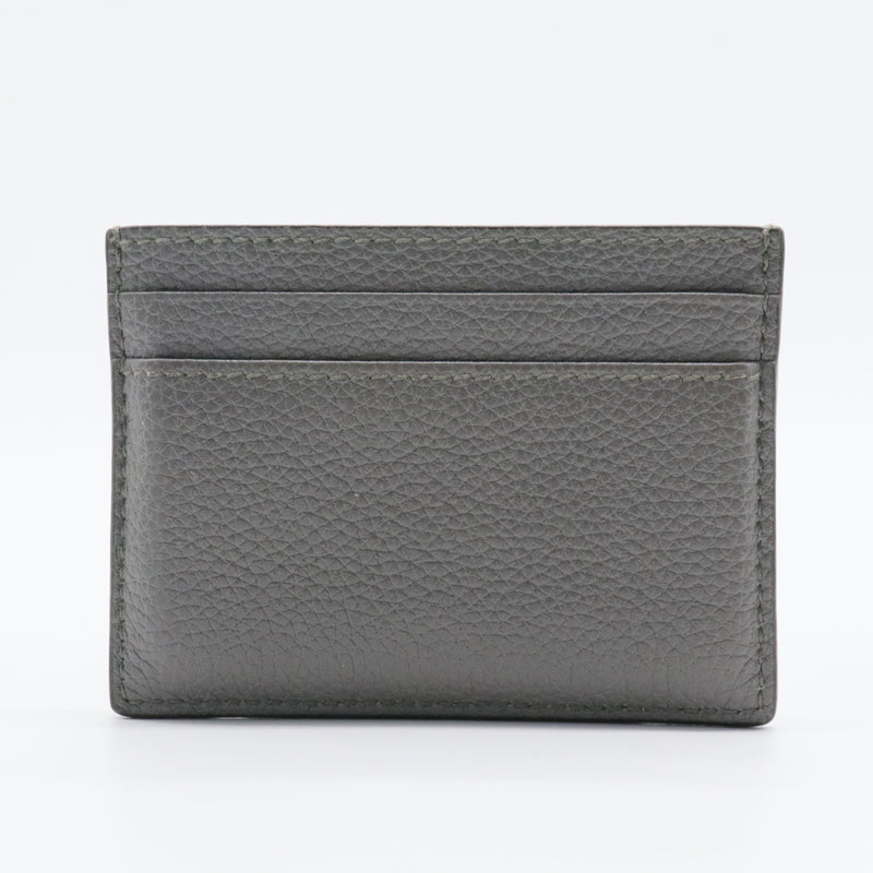 Grainy Calfskin Zumi Card Holder Dusty Grey