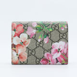 GG Supreme Monogram Blooms Card Case Beige Multicolor Dry Rose