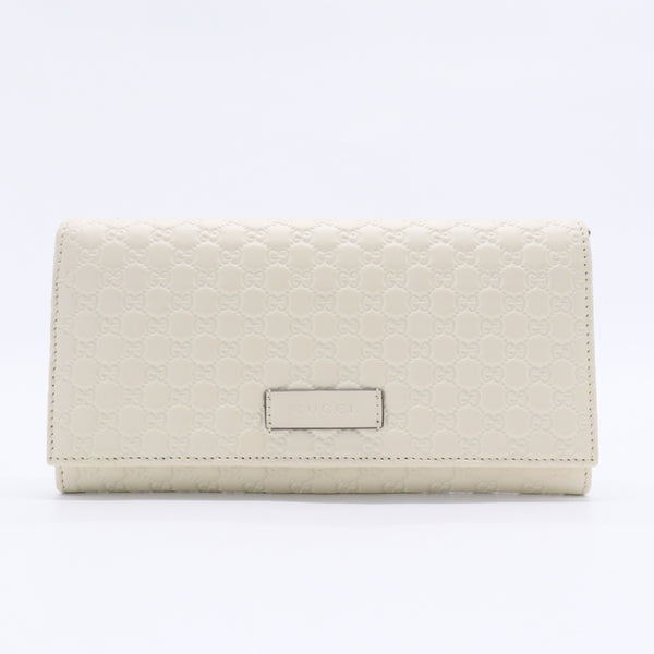 Soft Microguccissima Continental Wallet Soft White