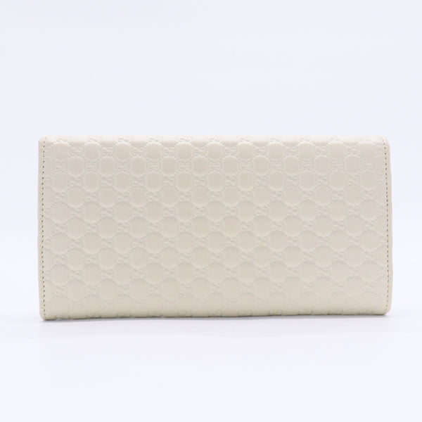 Soft Microguccissima Continental Wallet Soft White