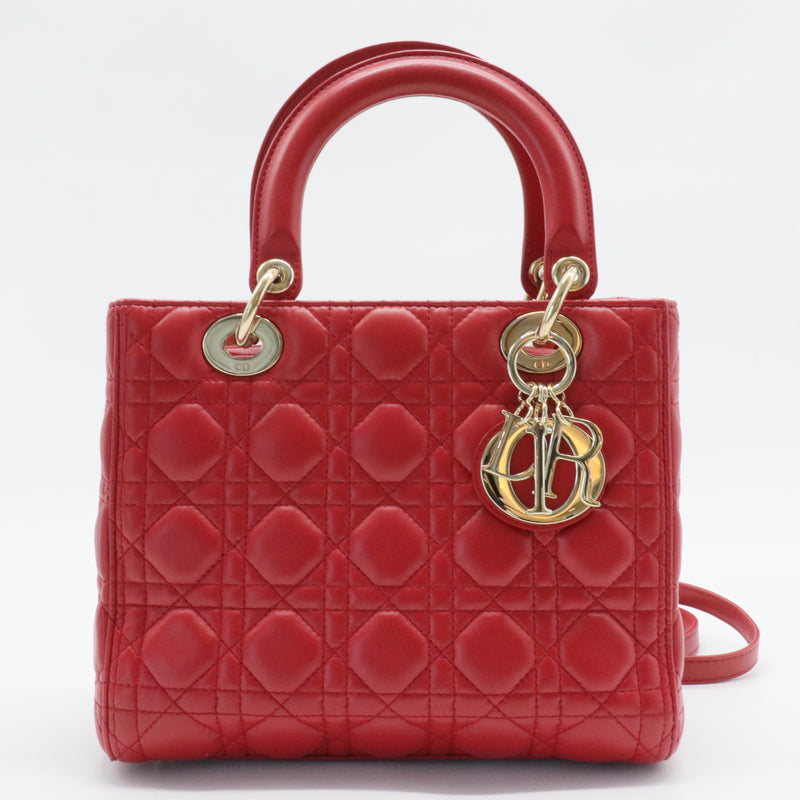 Lady Dior Bag Cannage Quilt Lambskin Medium