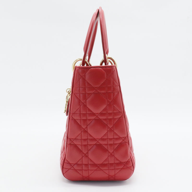 Lady Dior Bag Cannage Quilt Lambskin Medium