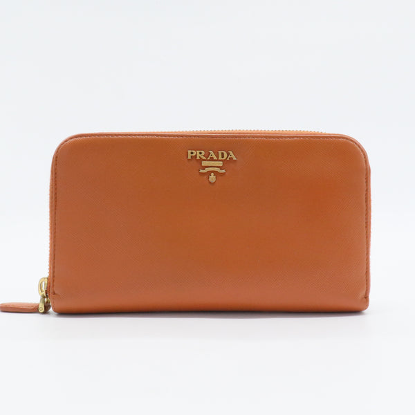 Zip Around Wallet Saffiano Leather Long