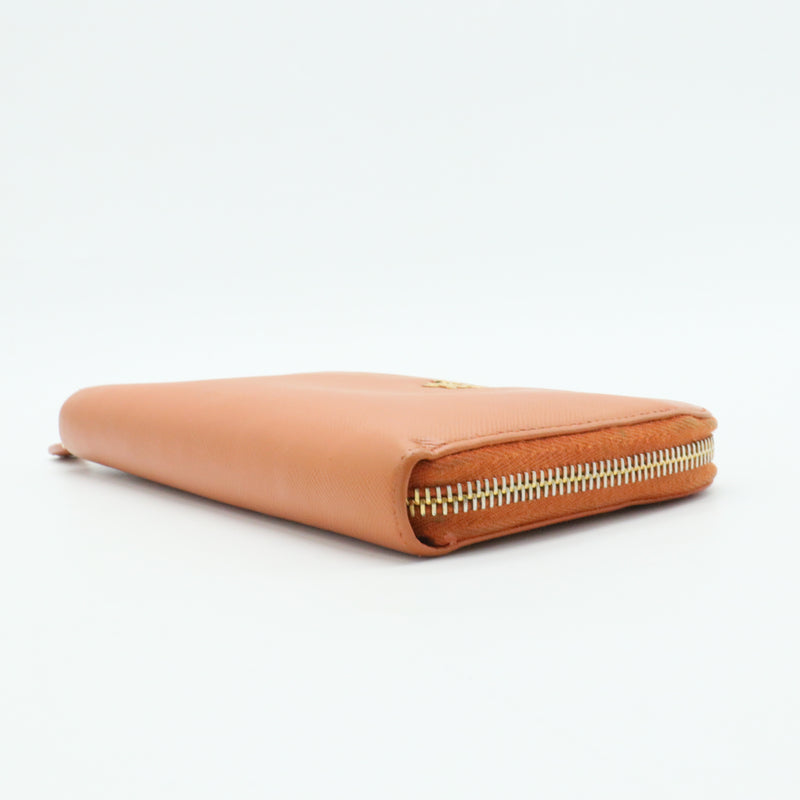 Zip Around Wallet Saffiano Leather Long