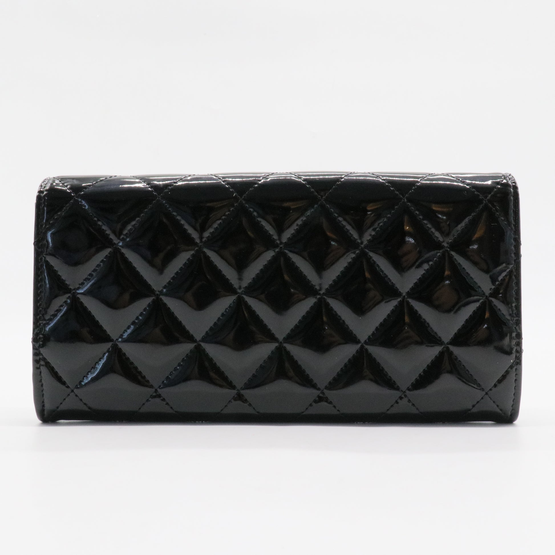 Patent Quilted Large Flap Wallet