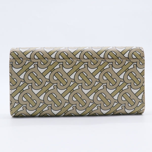 TB Double Flap Wallet Monogram Print Leather