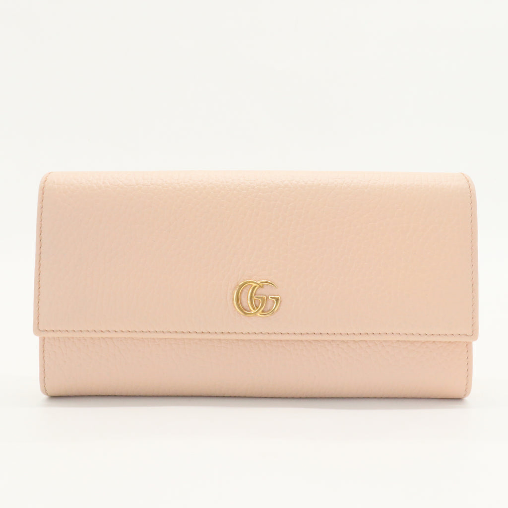 Light Pink Leather GG Marmont Continental Wallet