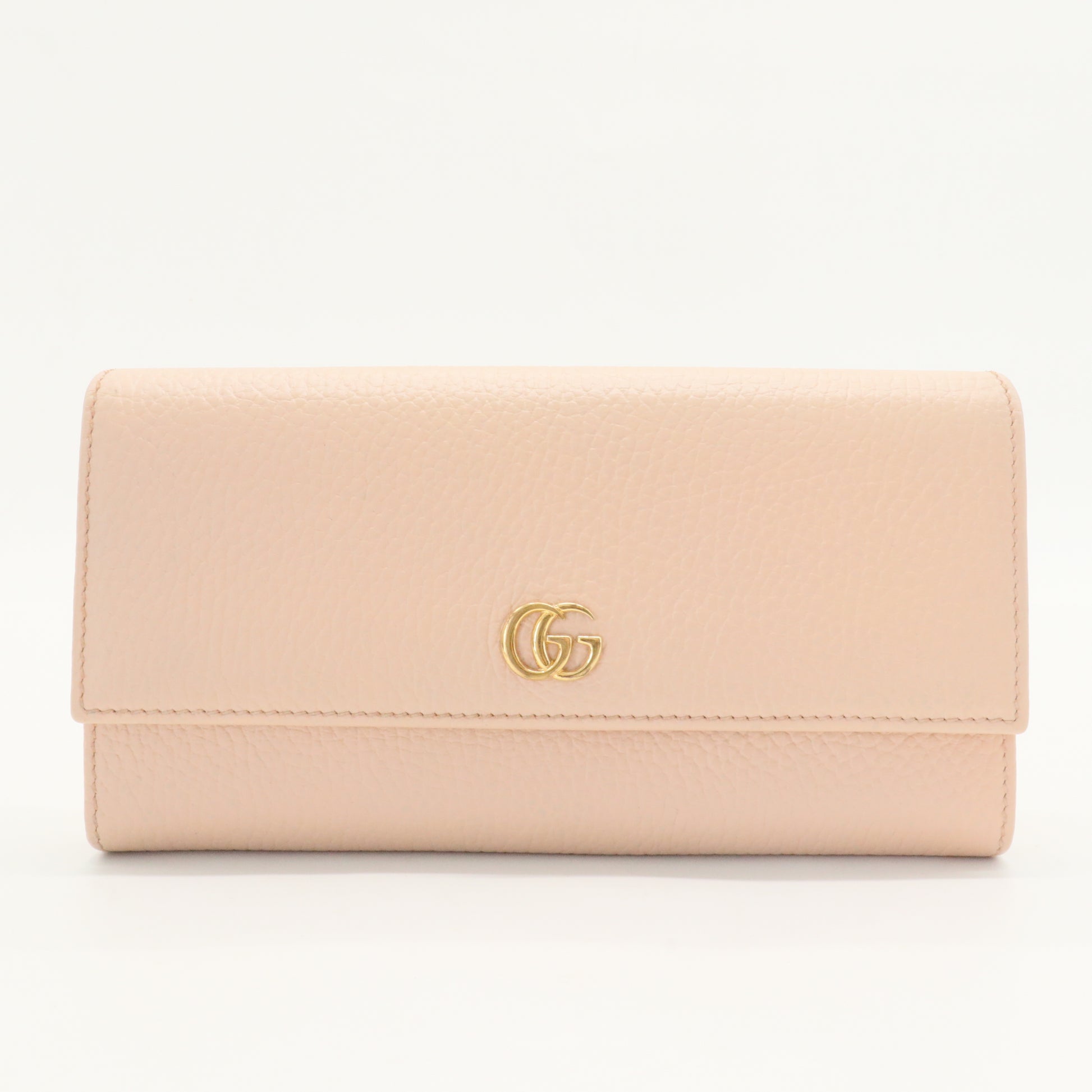 Light Pink Leather GG Marmont Continental Wallet