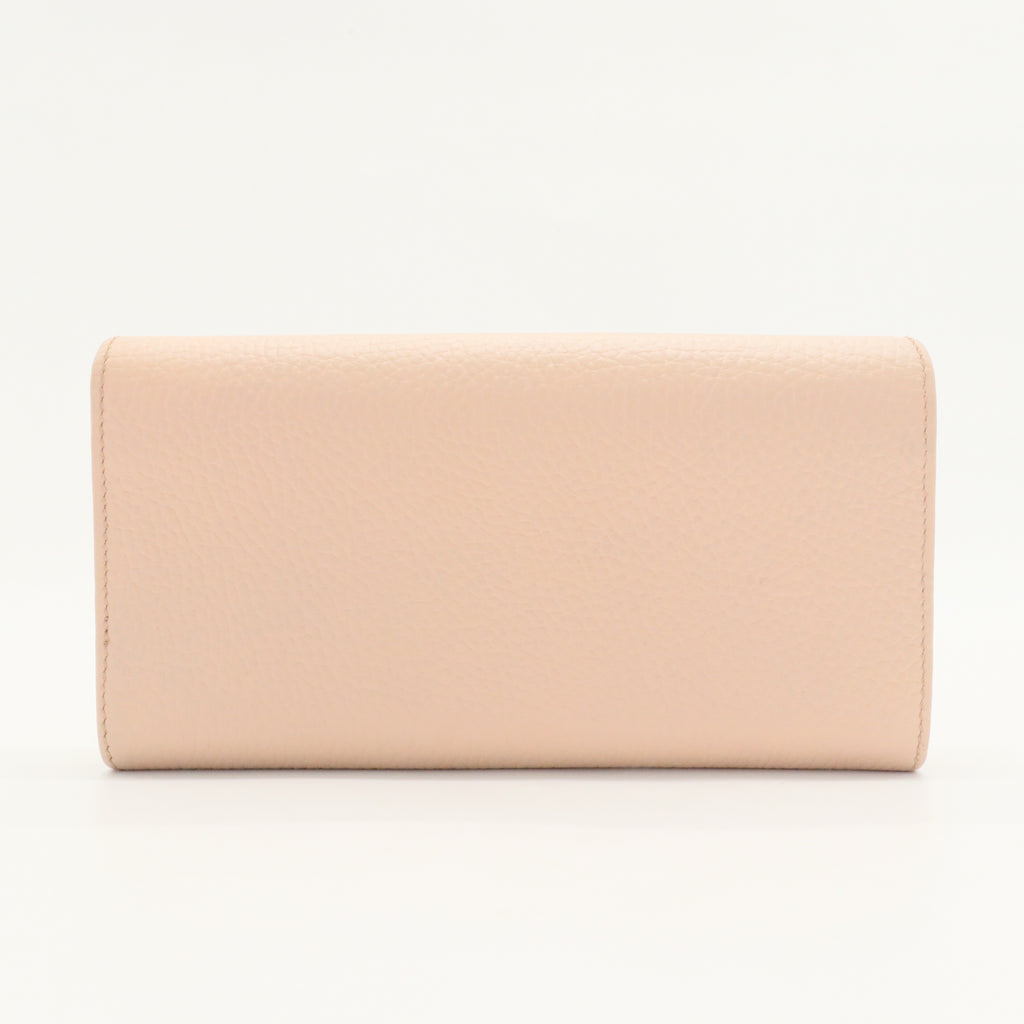 Light Pink Leather GG Marmont Continental Wallet