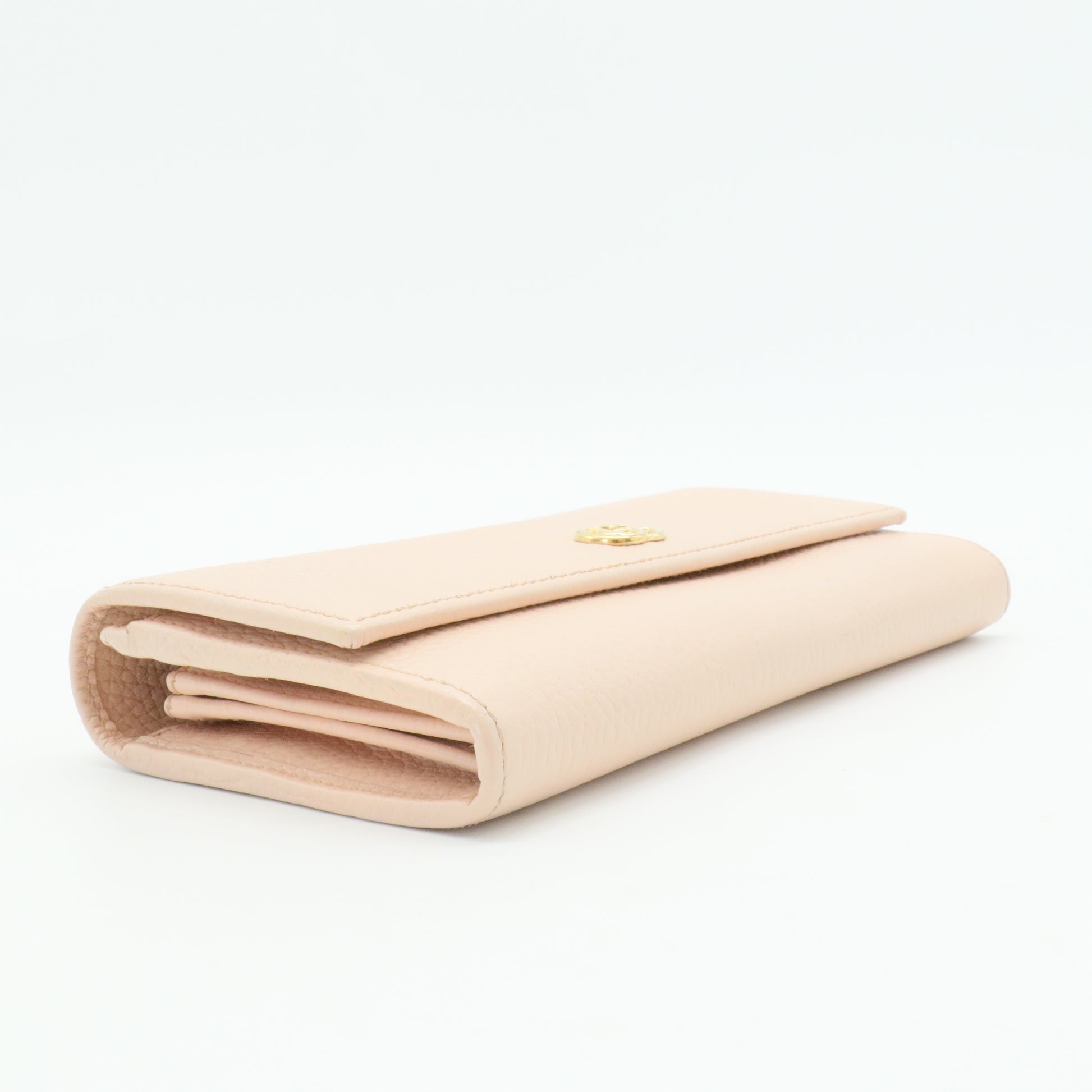 Light Pink Leather GG Marmont Continental Wallet