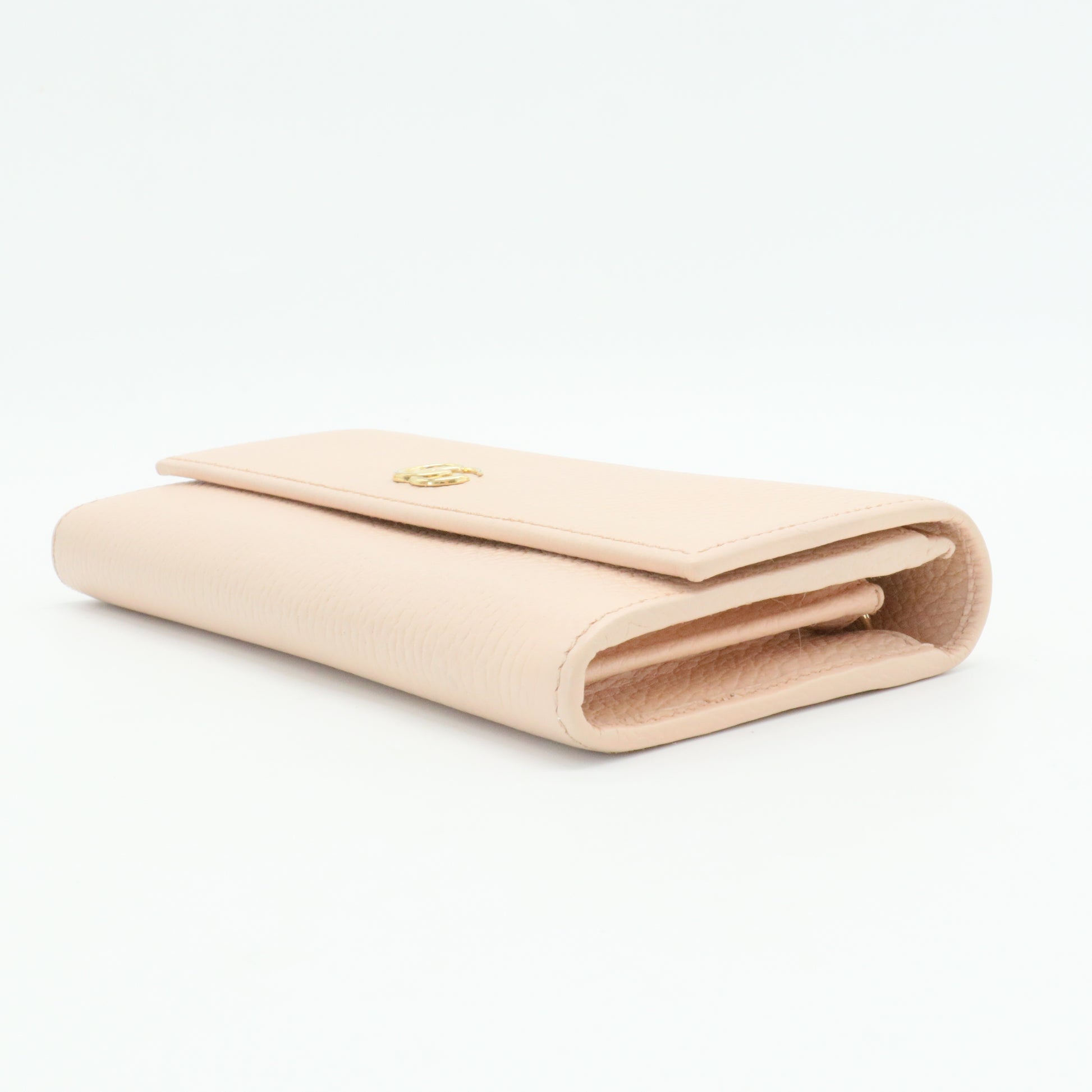 Light Pink Leather GG Marmont Continental Wallet