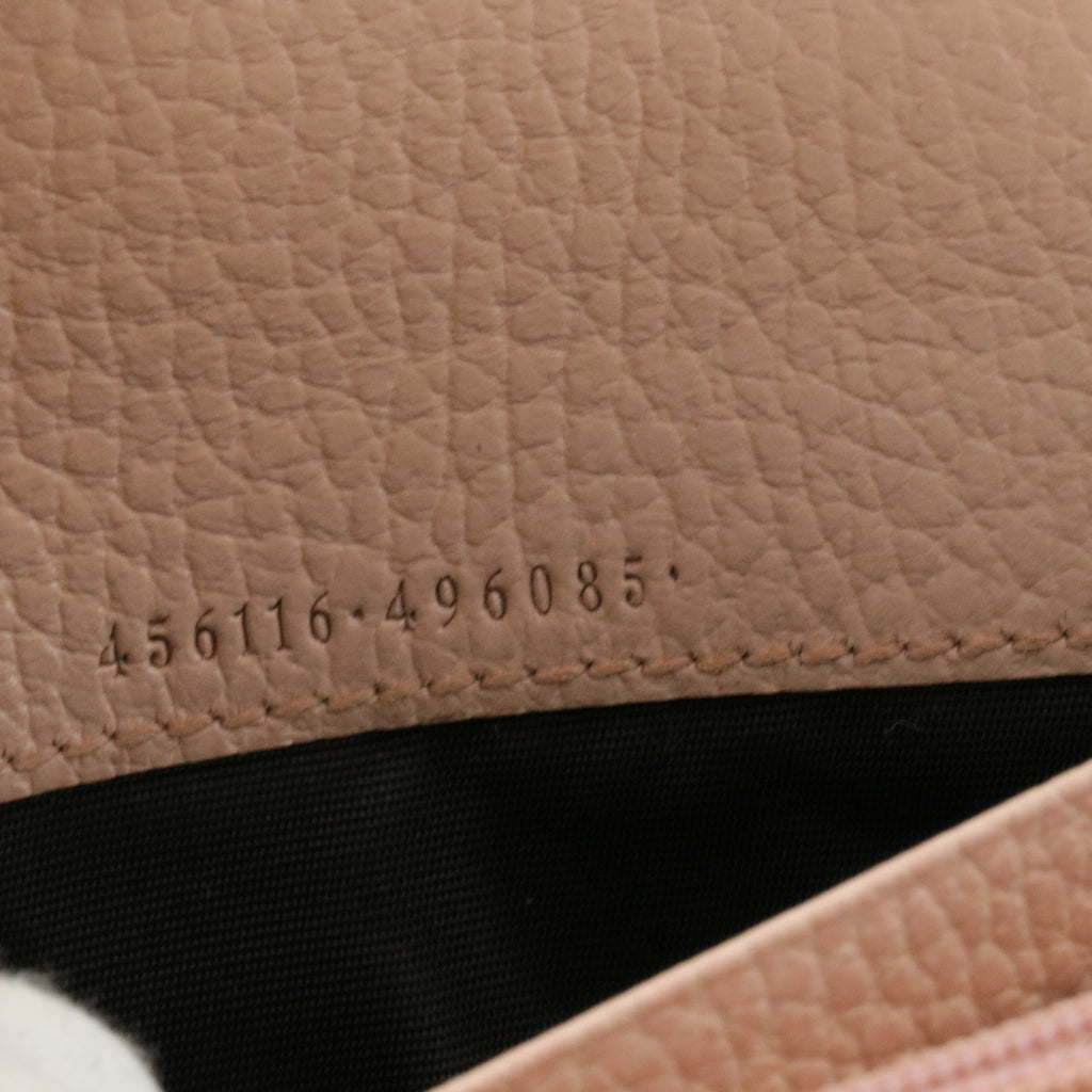 Light Pink Leather GG Marmont Continental Wallet