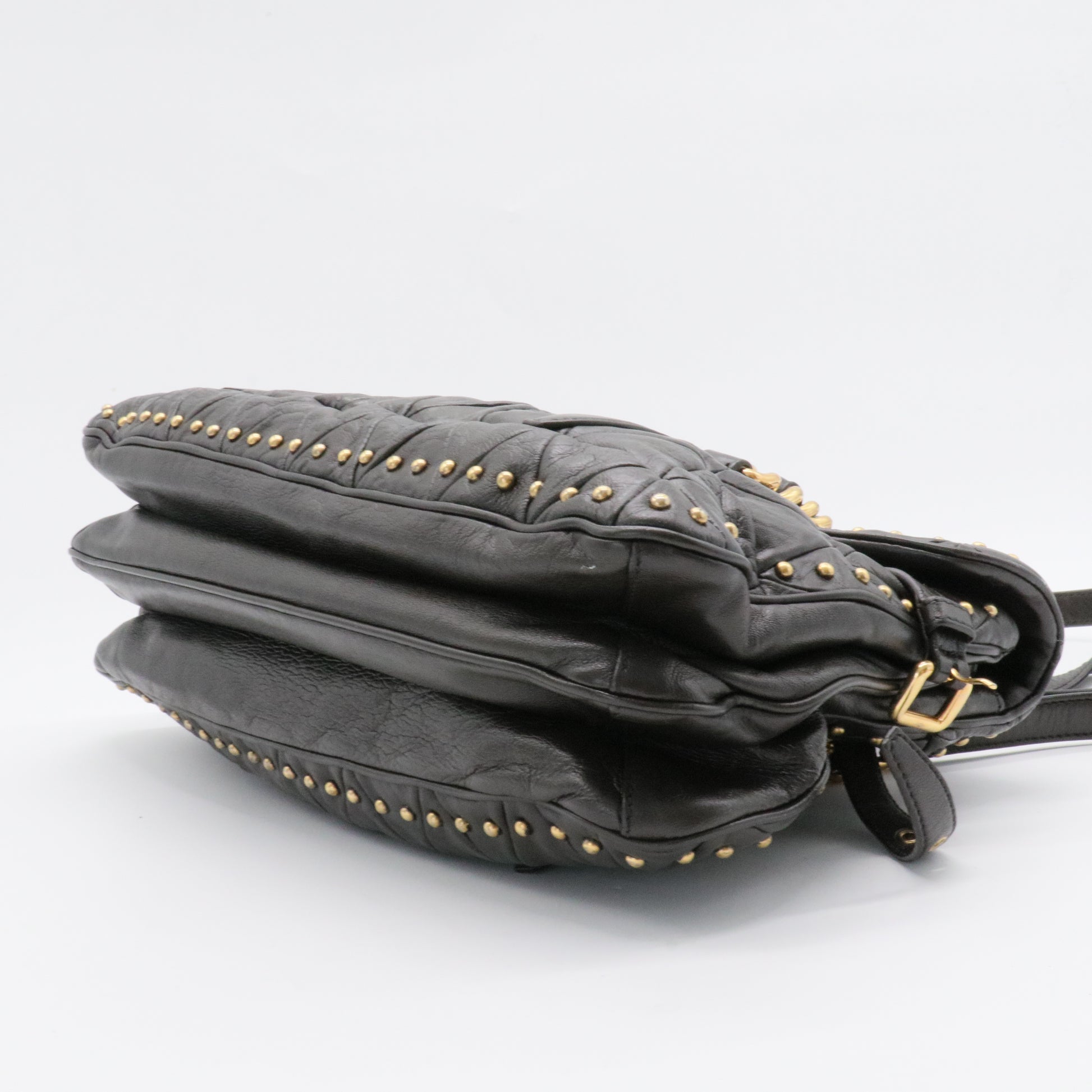 Nappa Quilted Studded Tote Bag Black