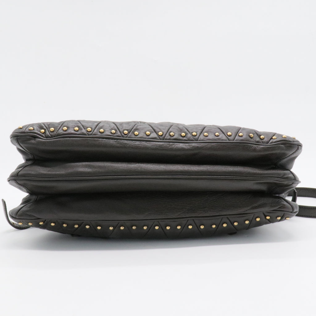 Nappa Quilted Studded Tote Bag Black