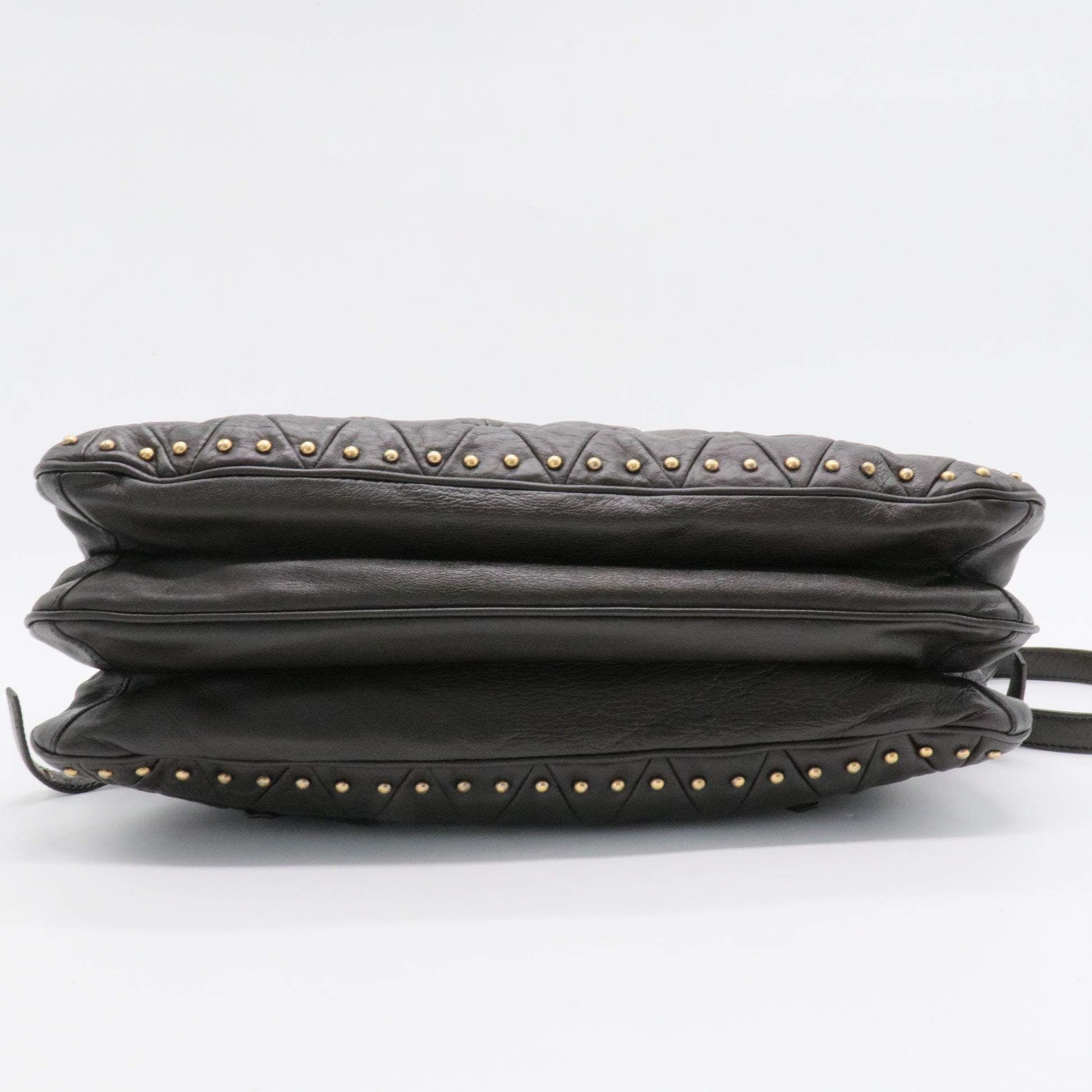 Nappa Quilted Studded Tote Bag Black