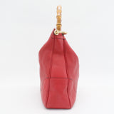 Pebbled Calfskin Medium Diana Bamboo Shoulder Bag Red