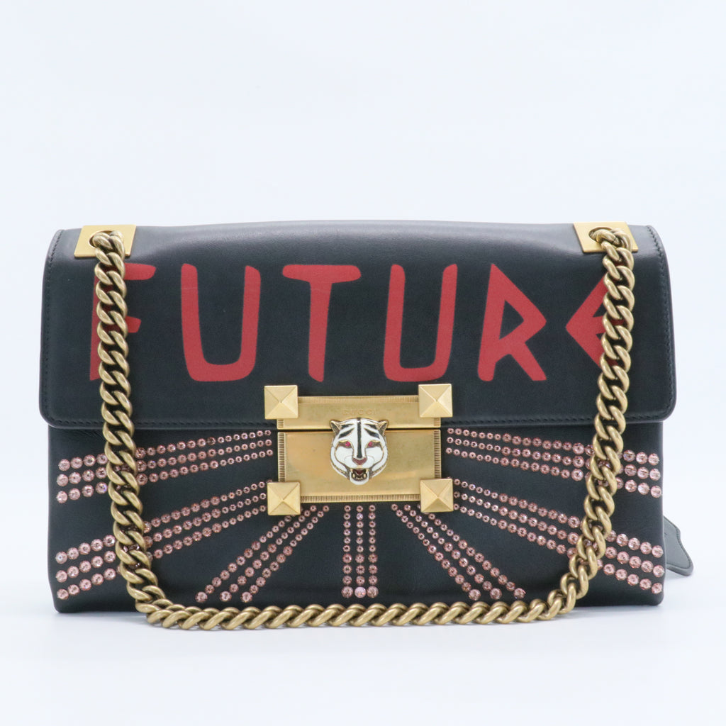 Linea A Shoulder Bag Crystal Embellished Printed Leather For Gisel