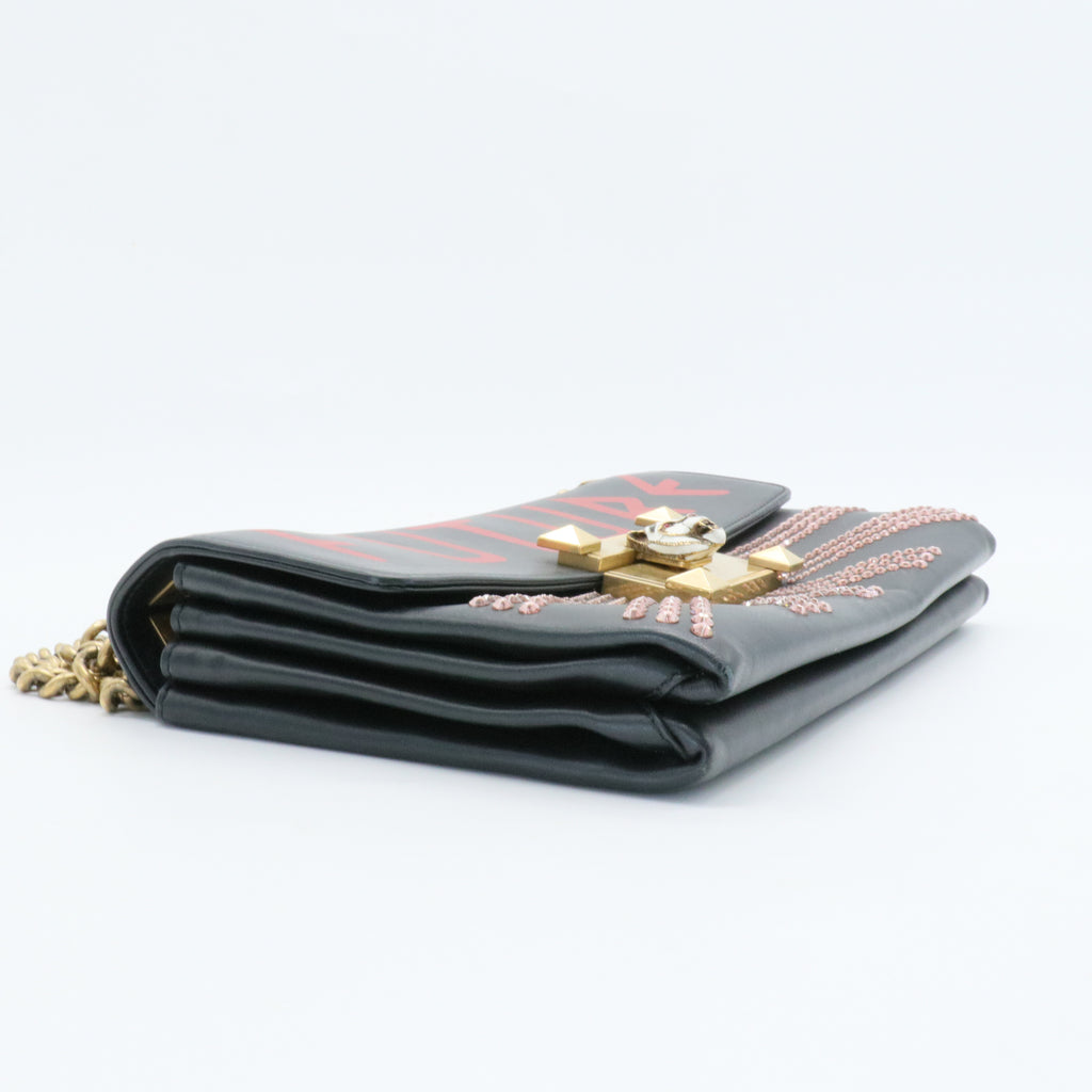 Linea A Shoulder Bag Crystal Embellished Printed Leather For Gisel