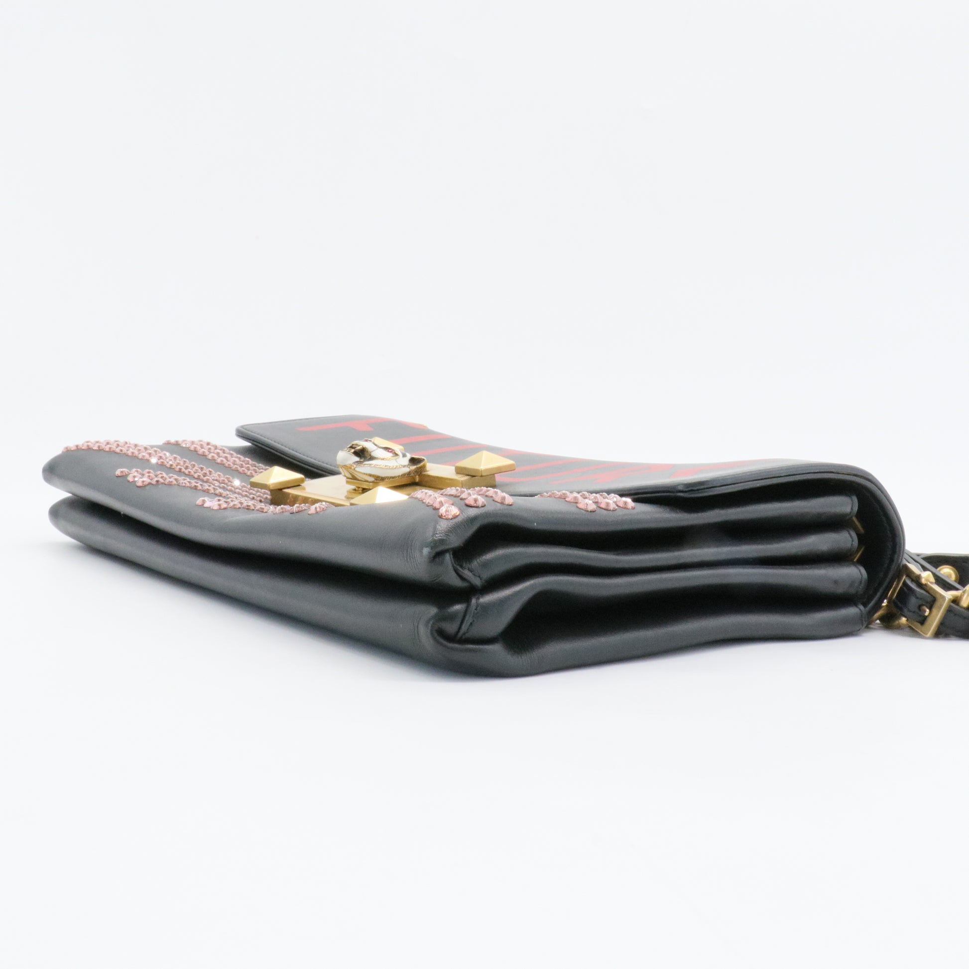 Linea A Shoulder Bag Crystal Embellished Printed Leather For Gisel