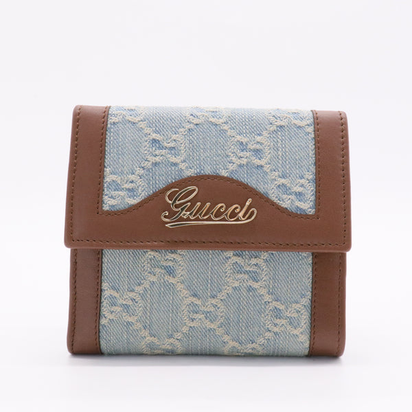 Denim & Leather Bifold Wallet