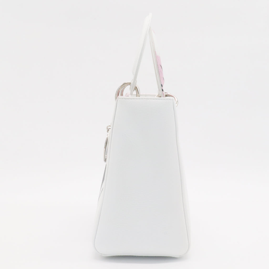Lady Dior Bag Printed Leather Medium
