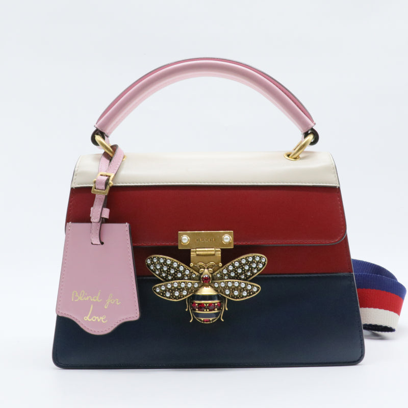 Queen Margaret Top Handle Bag Colorblock Leather Small