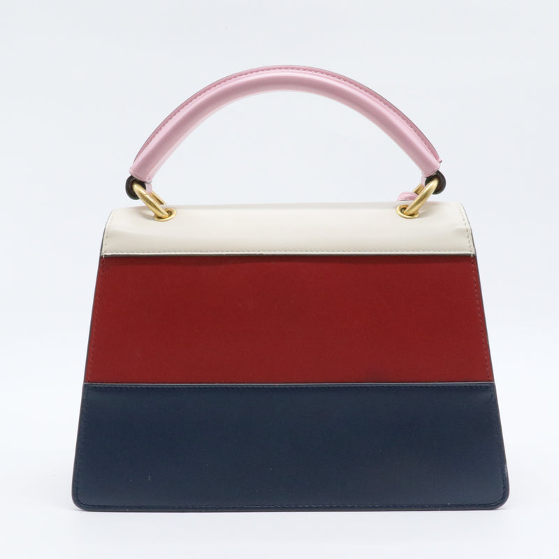 Queen Margaret Top Handle Bag Colorblock Leather Small