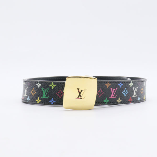 Cut Reversible Belt Monogram Multicolor and Leather Medium 85