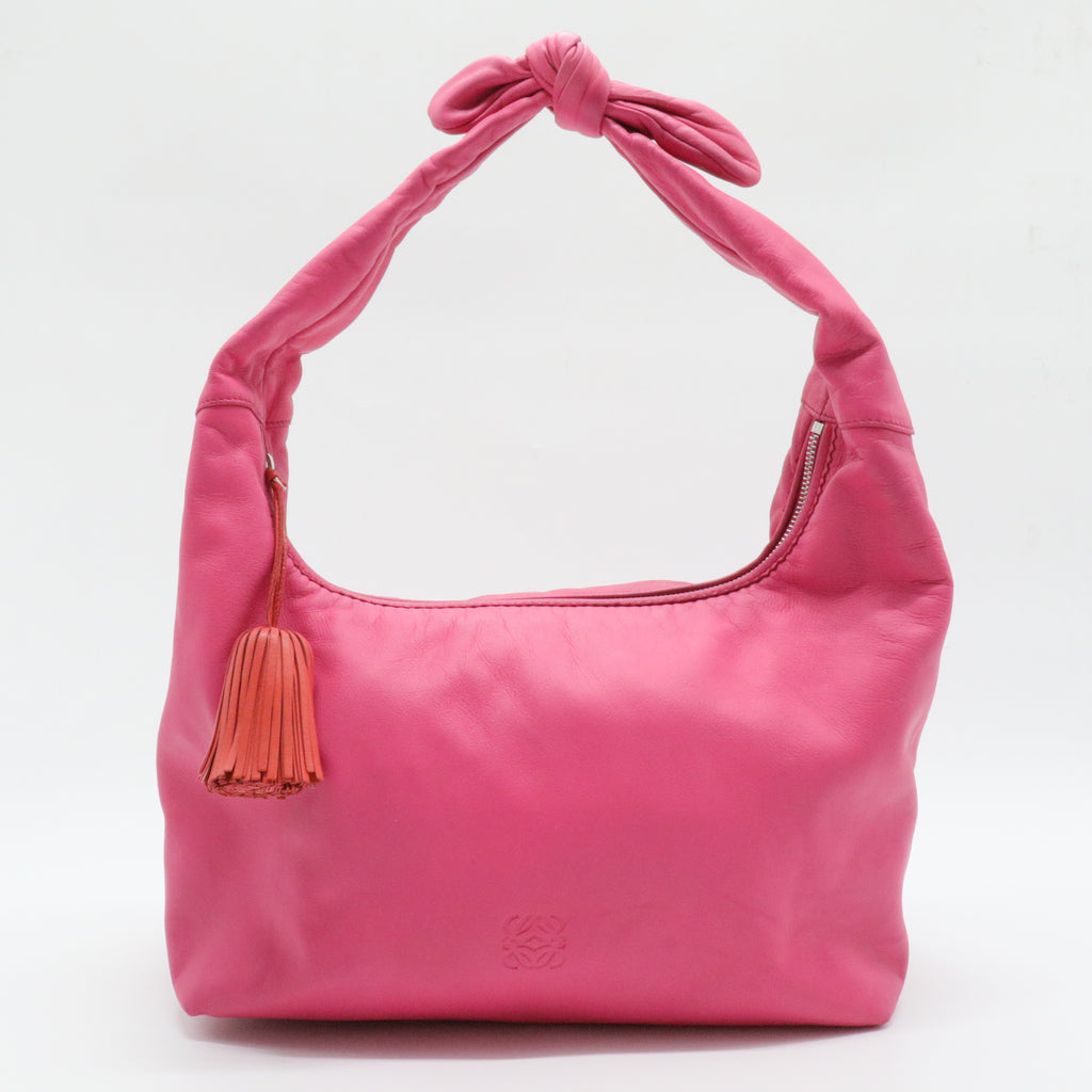Loewe Anagram Tassel Leather Shoulder Bag Pink