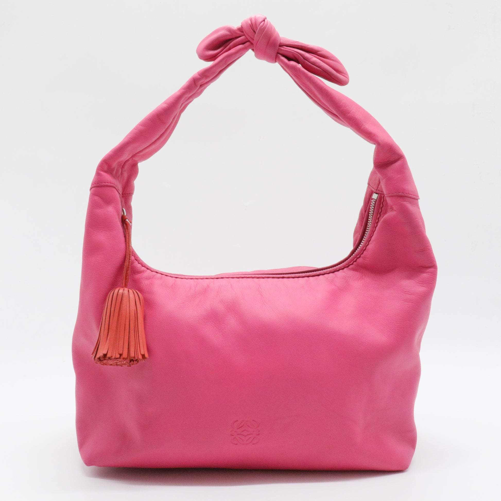 Loewe Anagram Tassel Leather Shoulder Bag Pink