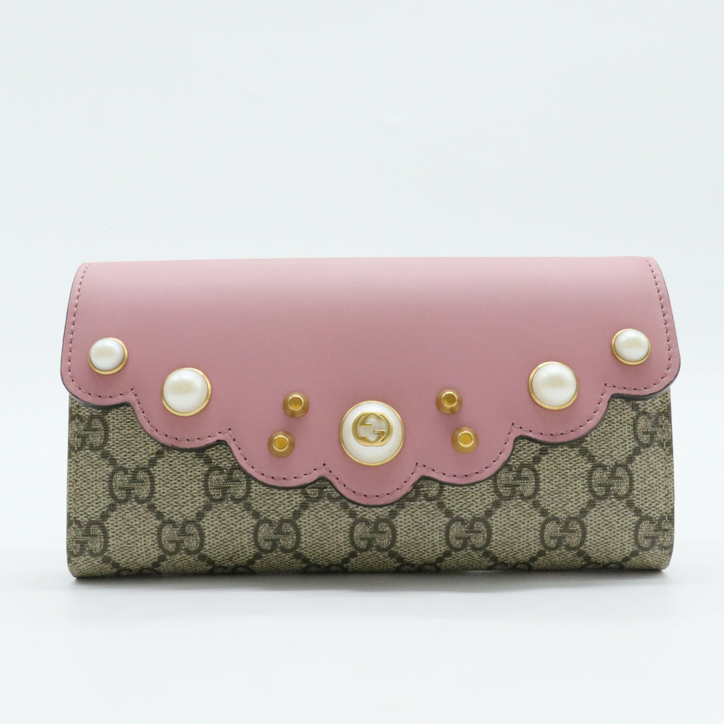 Pearly Coated Canvas with Leather Wallet
