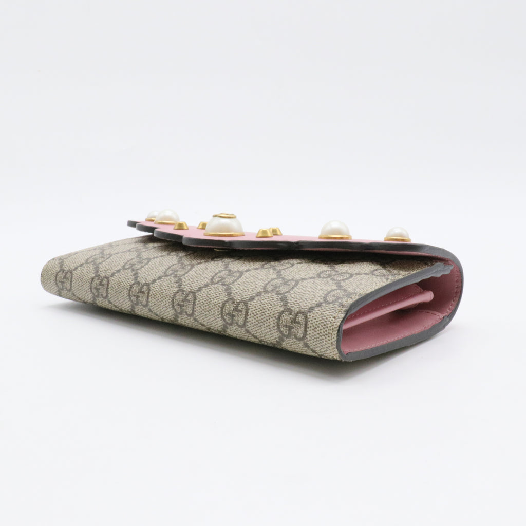 Pearly Coated Canvas with Leather Wallet