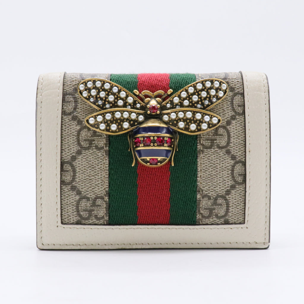 GG Supreme Monogram Queen Margaret Card Case