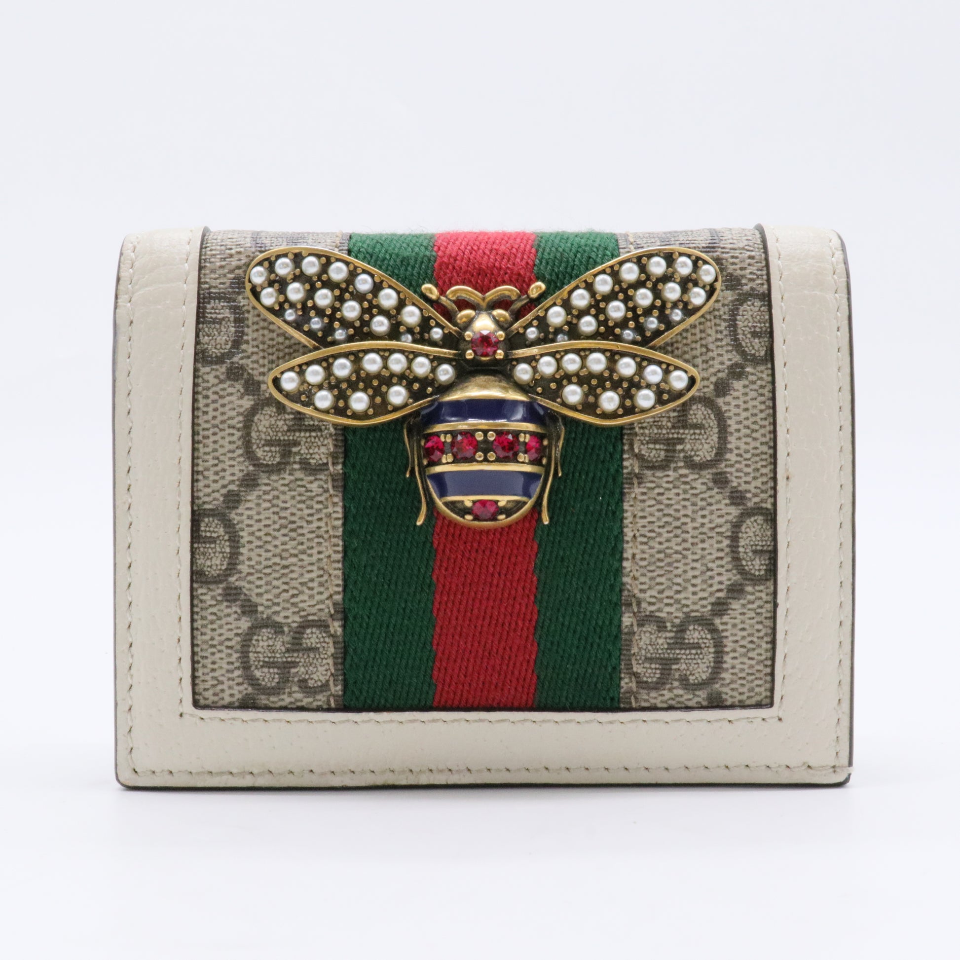 GG Supreme Monogram Queen Margaret Card Case