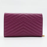 Classic Monogram Wallet on Chain Matelasse Chevron Leather Medium