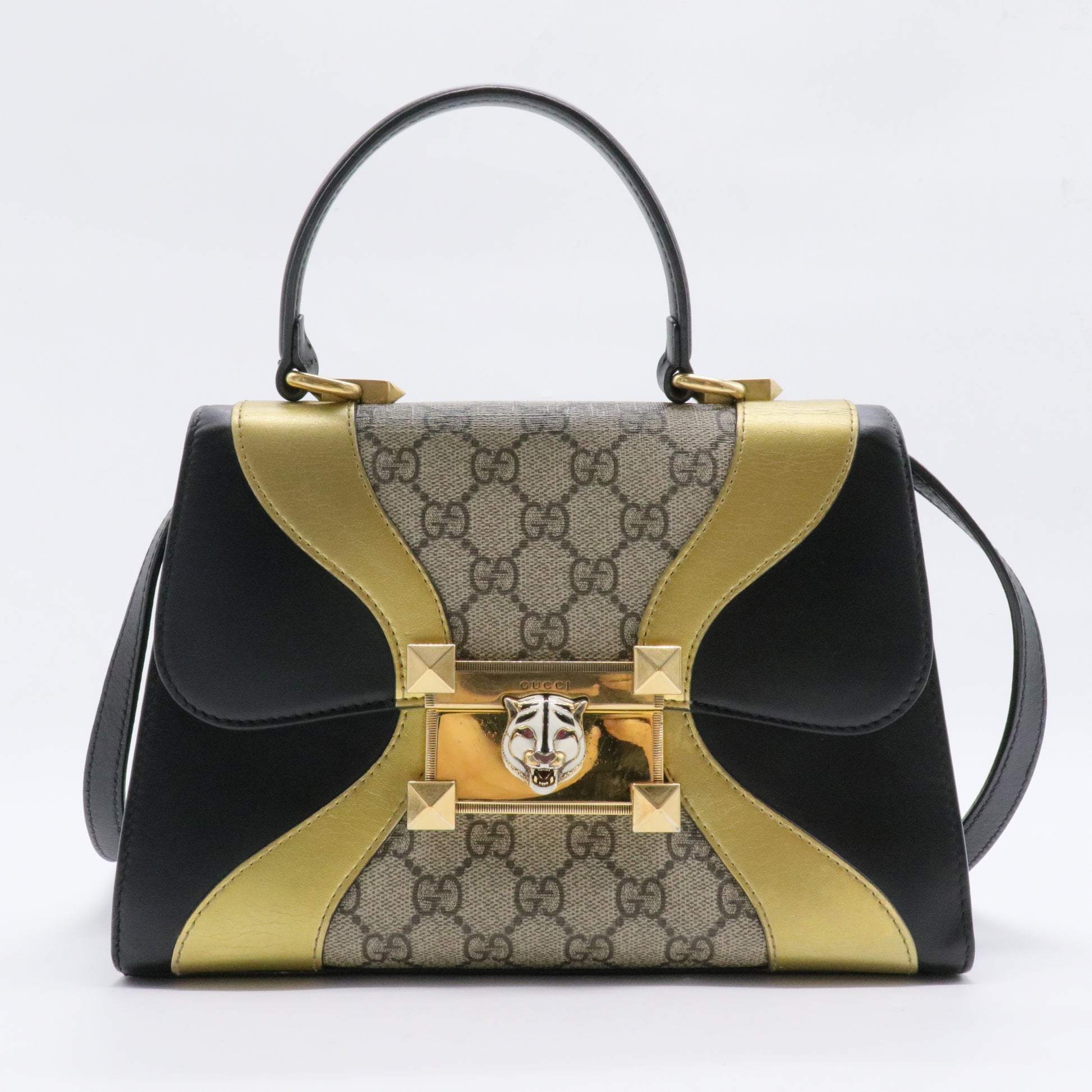 Osiride Top Handle Bag GG Coated Canvas and Leather Small