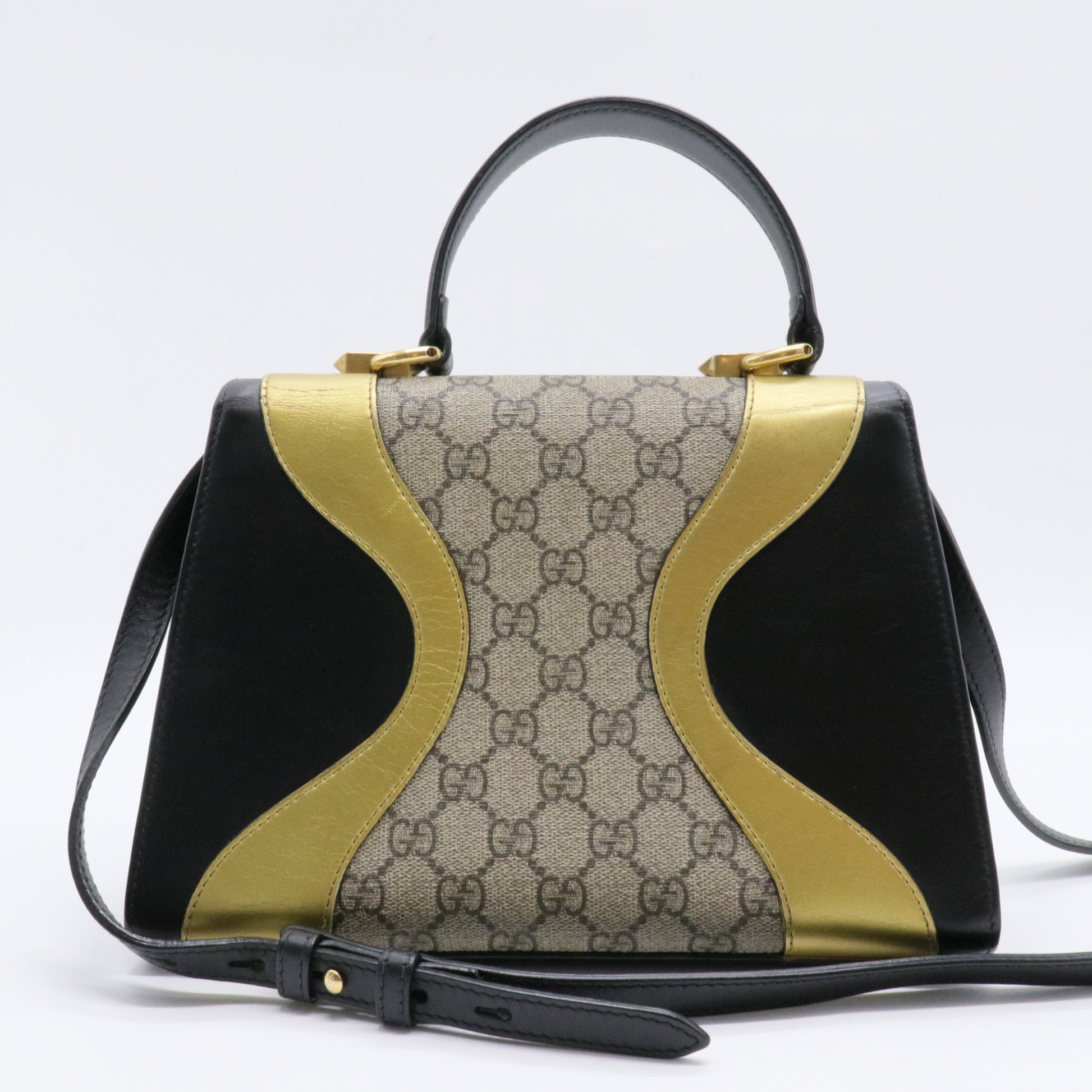 Osiride Top Handle Bag GG Coated Canvas and Leather Small