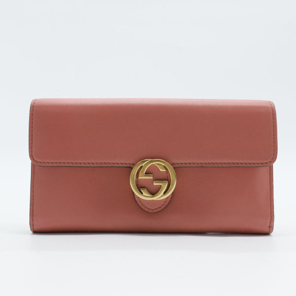 Moon Calfskin Icon Wallet Cameo Pink