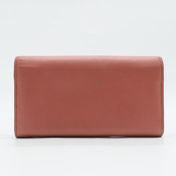 Moon Calfskin Icon Wallet Cameo Pink