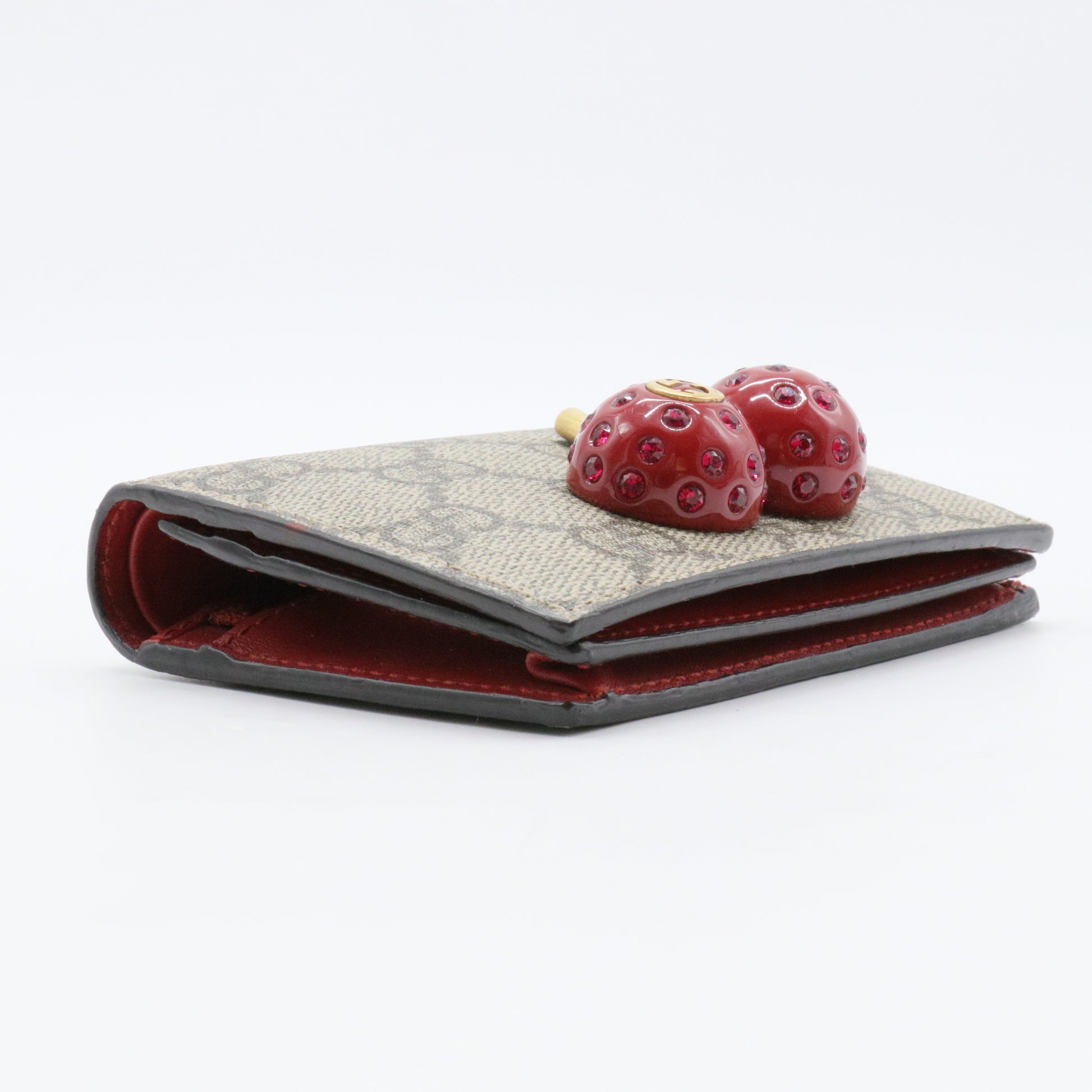 Cherries French Wallet GG Coated Canvas Compact