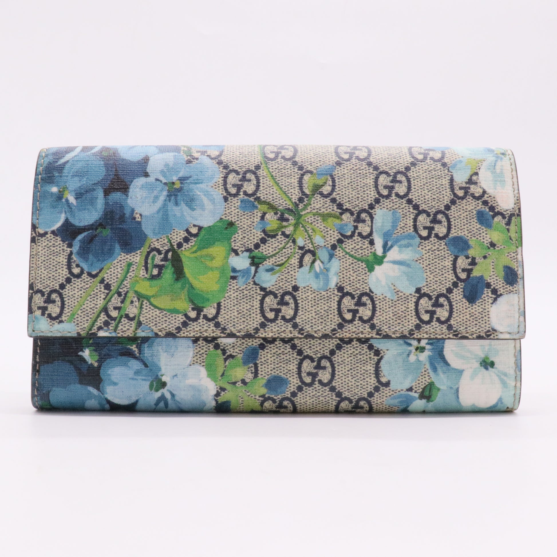 Continental Wallet Blooms Print GG Coated Canvas