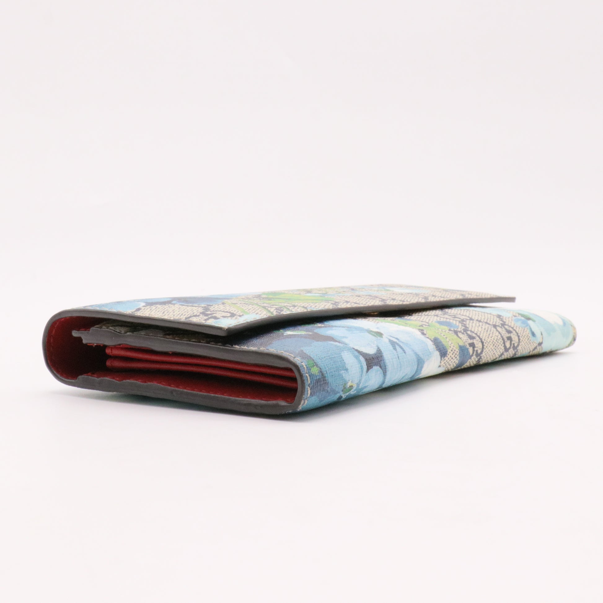 Continental Wallet Blooms Print GG Coated Canvas