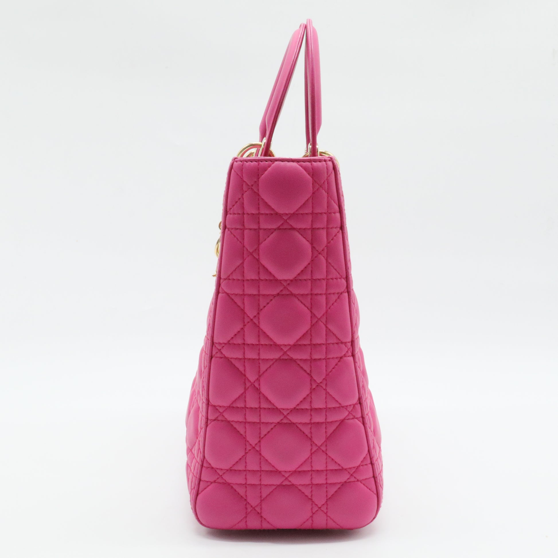 Lady Dior Handbag Cannage Quilt Lambskin Large