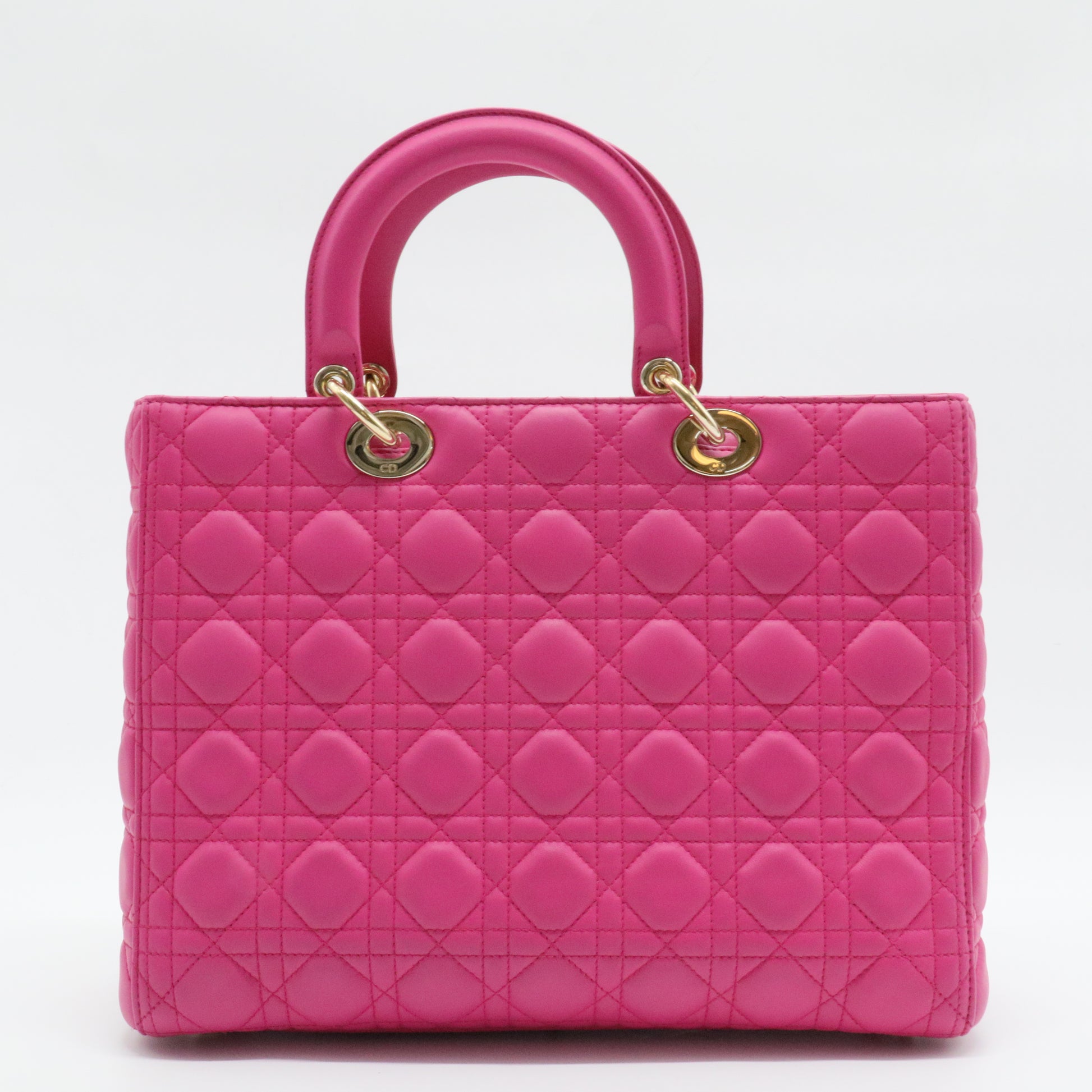 Lady Dior Handbag Cannage Quilt Lambskin Large