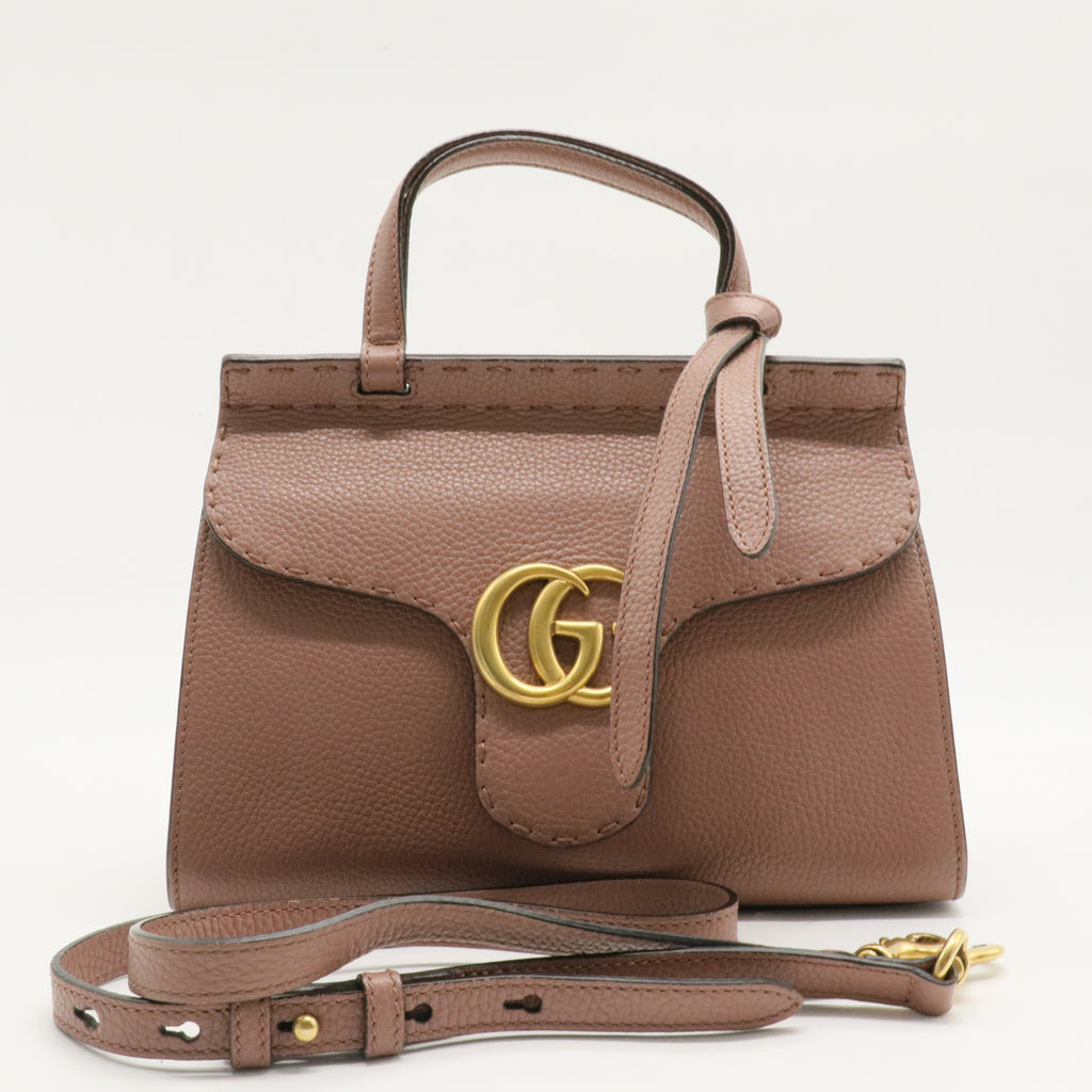 GG Marmont Top Handle Bag Leather Small