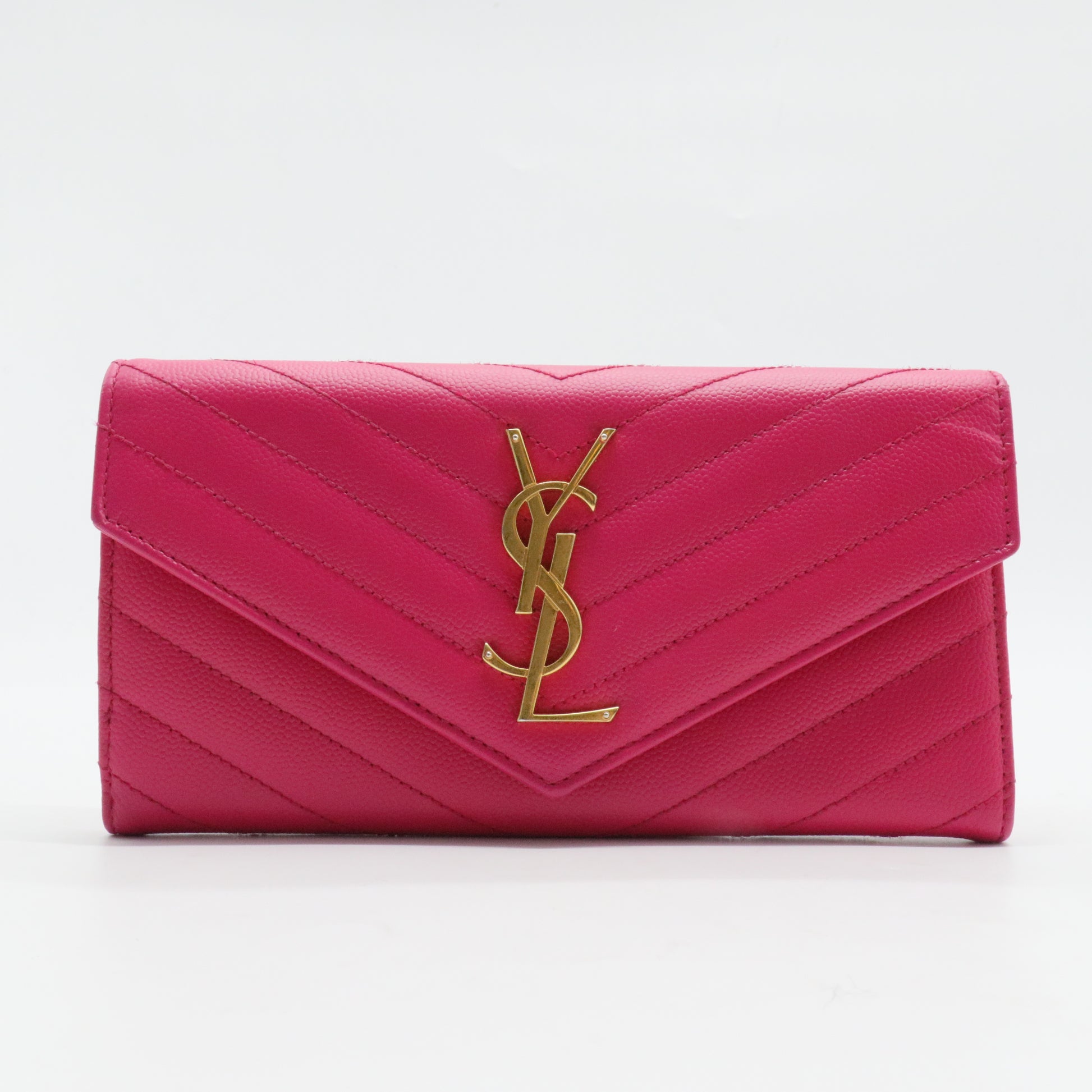 Classic Monogram Wallet on Chain Matelasse Chevron Leather Medium